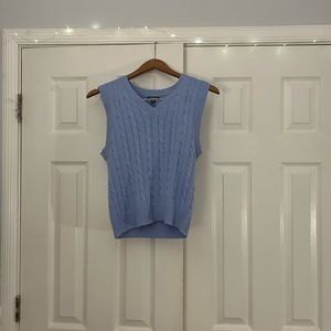 blue knit vest
